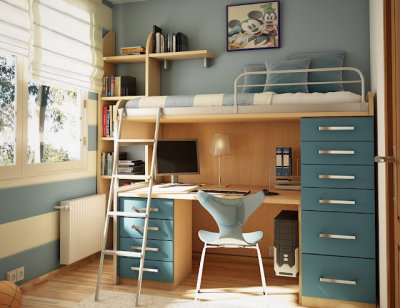 Bedrooms with a study table