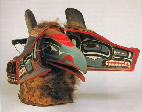 newguineatribalart:Wolf transformation mask NW coast canada