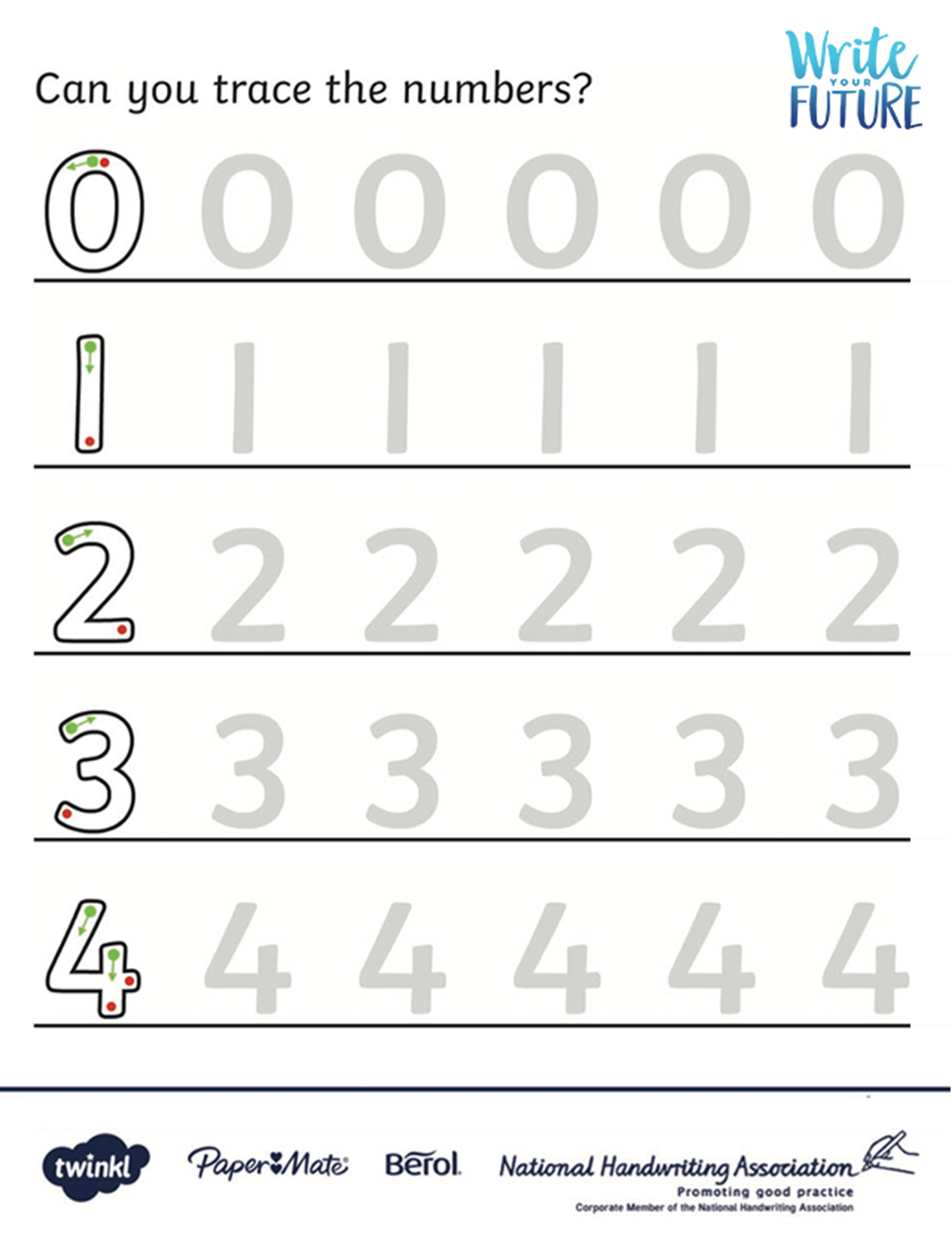 Number Formation Worksheet Free