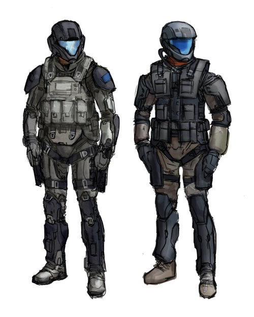 haloconceptart:Halo 3 concept art for the ODST.  By Isaac...