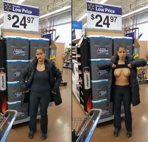 bustyarabwifey:Arab Wifey Flashing Her Big Nipples In Walmart