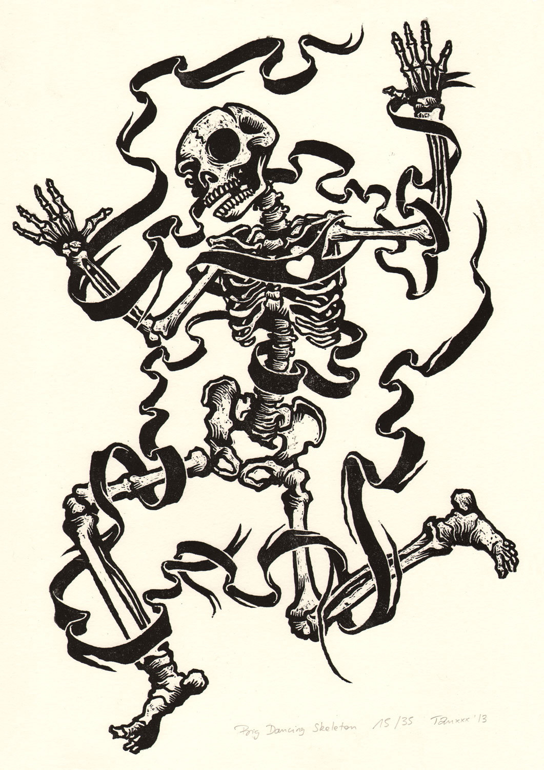 Граффити чёрные скелеты