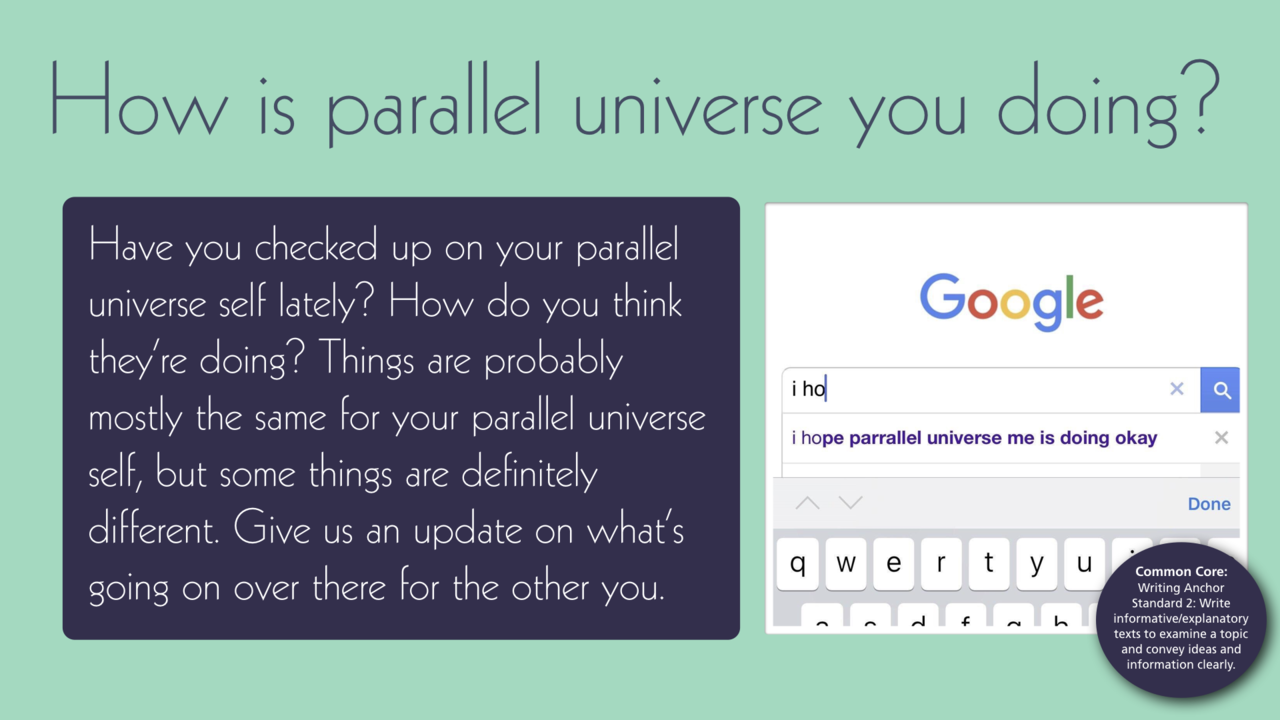 #837 â€” checking in with parallel universe you