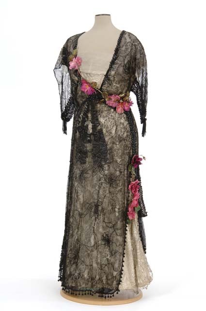 Ephemeral Elegance — Lace Evening Dress with Silk Flower...