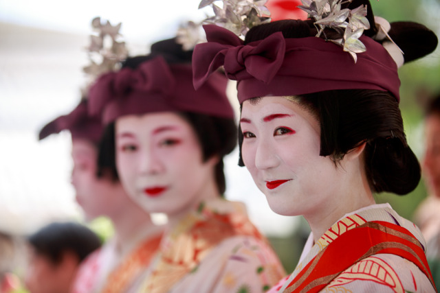 The Geiko And Maiko From Gion Higashi Gion Matsuri 2015 Hana