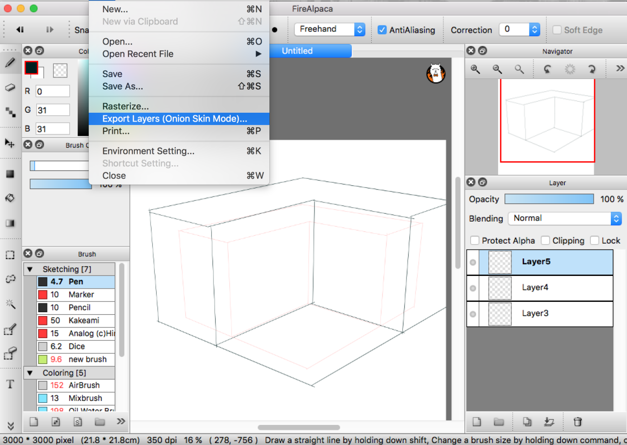 how to zoom in on firealpaca