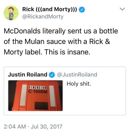 pprismo:so basically mcdonald’s sent the rick and morty crew...