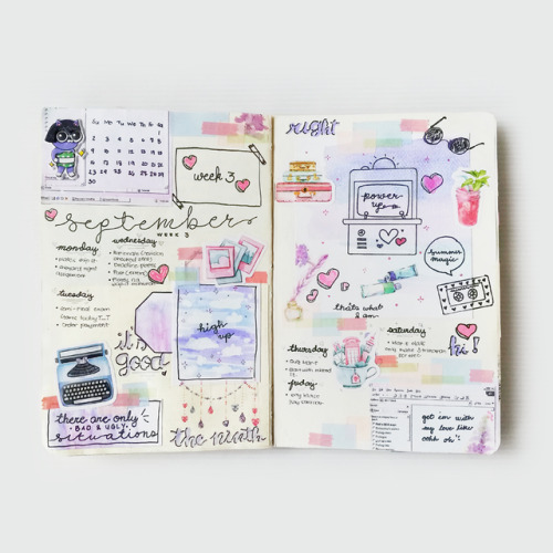 peachdanik-journal:September week 3 spread. I really tried to...