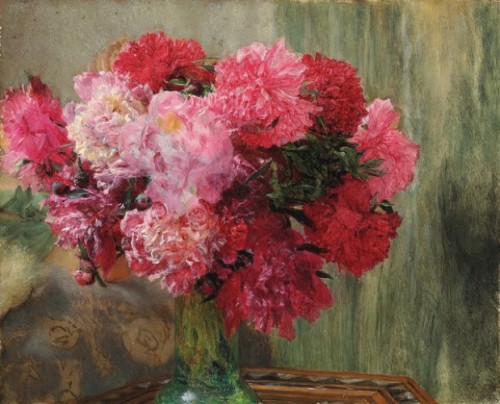 loumargi:Lawrence Alma Tadema - Japanese Peonies (oil on card)...