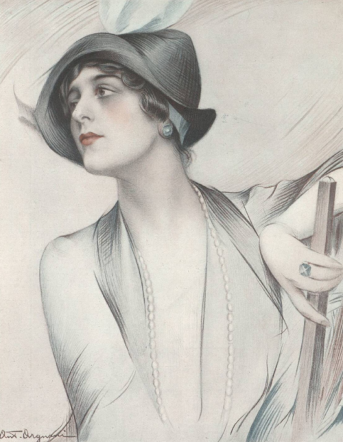 yesterdaysprint:Portrait ofLina Cavalieri byAntonio Argnani,...