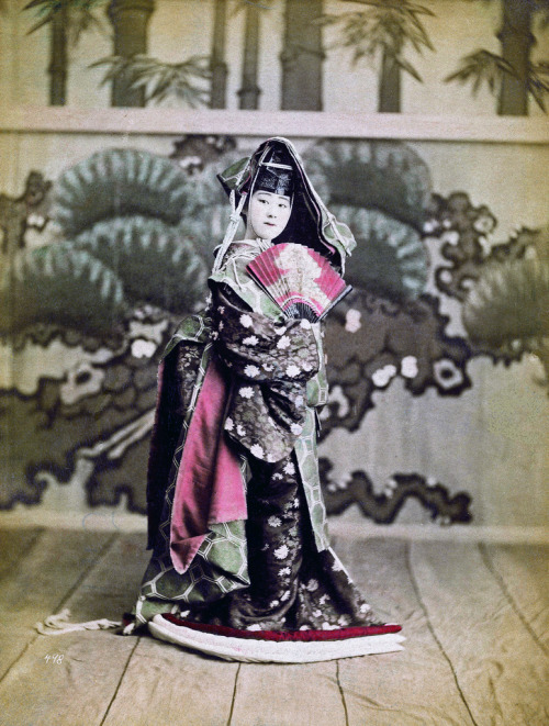 O-Yen dressed as a Shirabyoshi 1897 (by Blue Ruin1)
“ Geisha O-Yen of the Shinbashi hanamachi (geisha district) in Tokyo, dressed as a Shirabyōshi (White Dancer) an early type of geisha, for a Kabuki-style dance, most probably the role of Hanako in...