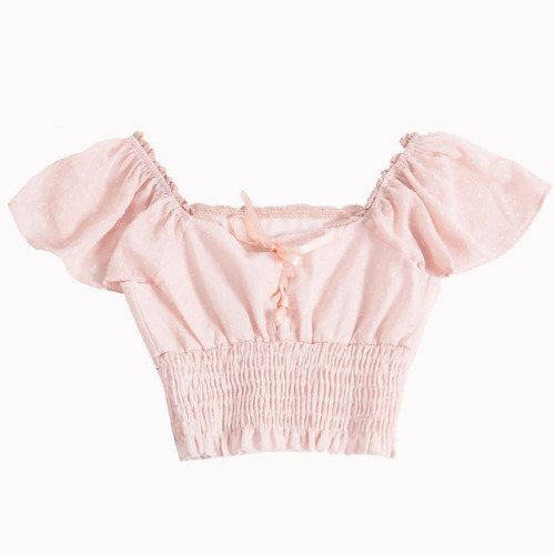 softjoy:♡ ribbon laced top ♡ // $15.56 (23% off)