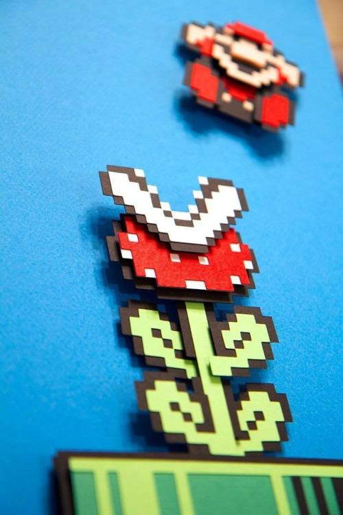 retrogamingblog:Super Mario Paper Art made by artofwillpigg