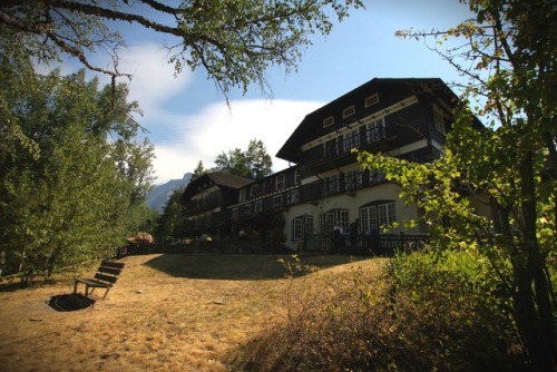 Lake McDonald Lodge at Glacier National Park two weeks before...