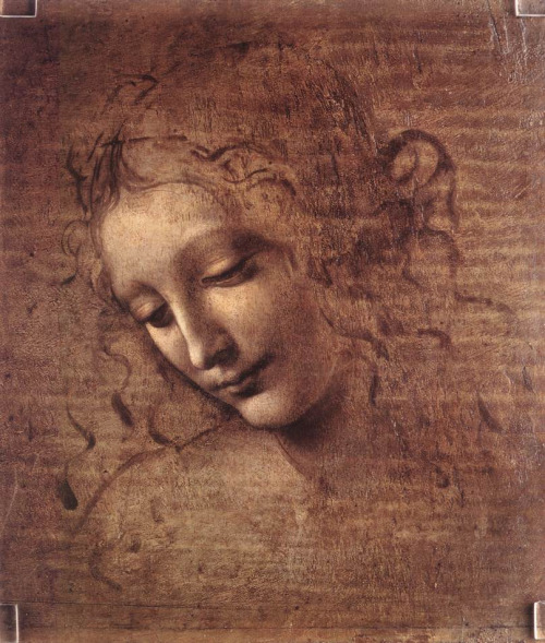 renaissance-art:Leonardo da Vinci c. 1508Female Head (La...