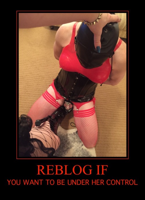 chastity-queen:Caged, hooded, feminized in latex and slutty apparel is heaven!