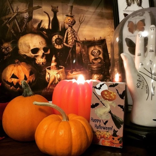 Flowers are gone and the pumpkin candle is lit! 