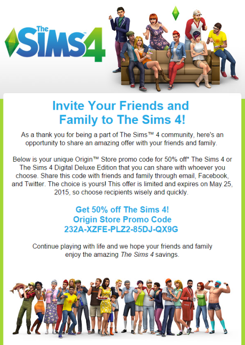 The Sims 4 Blogger Origin Promo Code 50 Off The Sims 4 Base