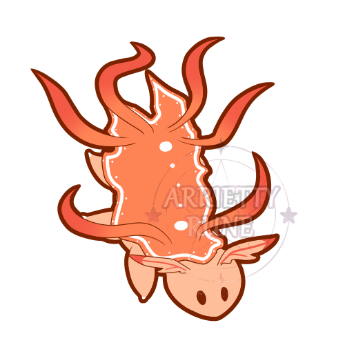 Art blog hereee, I tried to draw cute sea slugs stickers lmao
