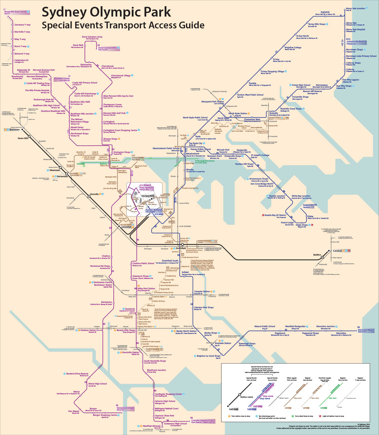 Unofficial Map: Sydney Olympic Park Special Events... - Transit Maps