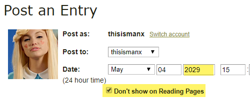 Forward Date and Check Don't Show On Reading Page