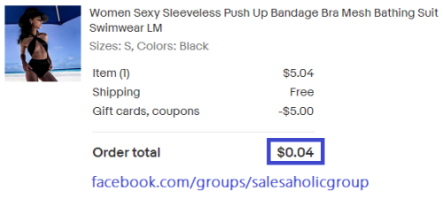 sales-aholic:HURRY! Ebay Glitch - Save $5 off any order of...