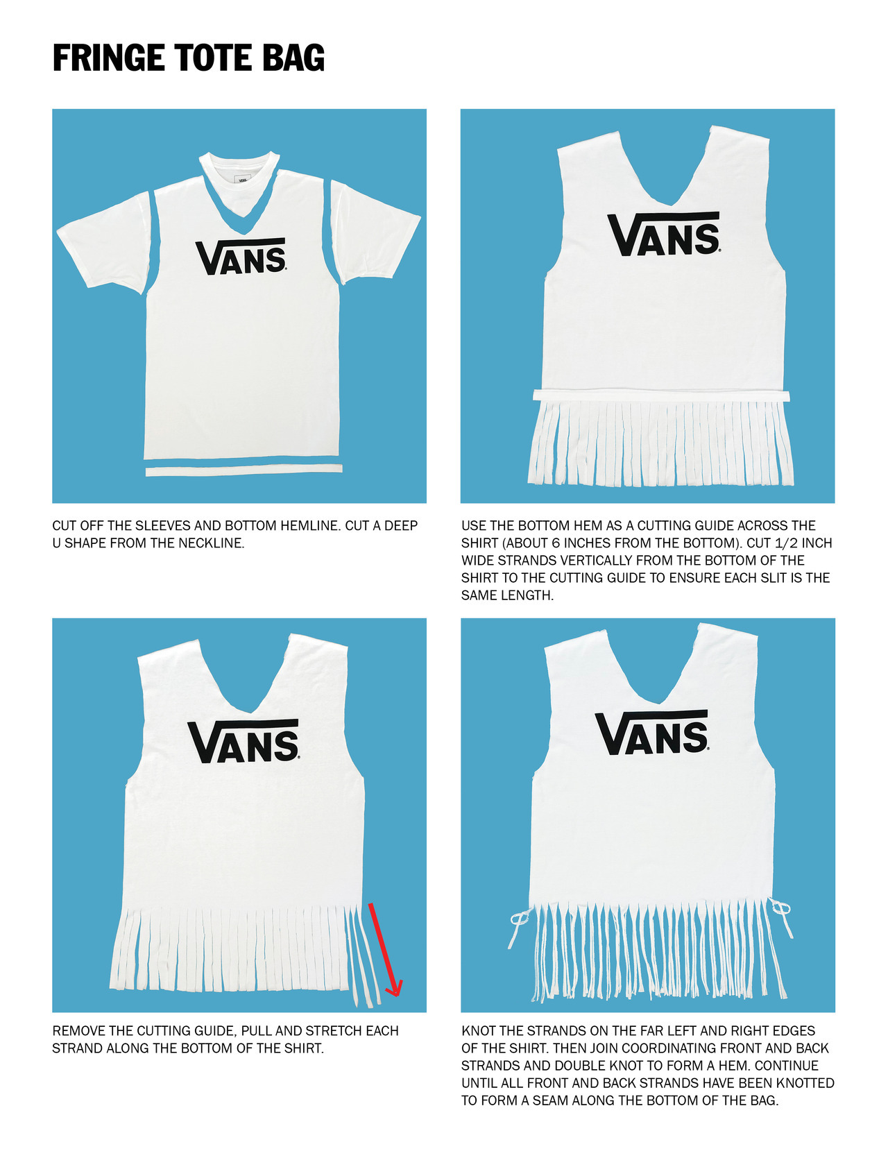 Vans Us Open Diy Fringe Tote Bag Thought You Vans Girls