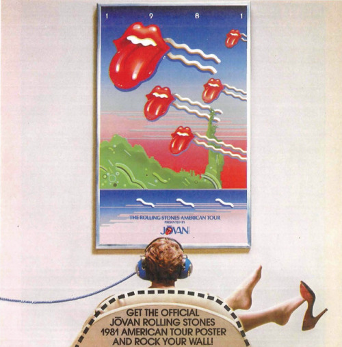 80sretroelectro:Ad for The Rolling Stones tour posters, 1981....