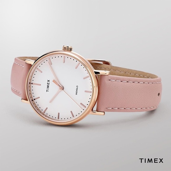 【TIMEX】天美時 復刻系列 簡約復古手錶(粉紅/玫瑰金TXTW2T31900)