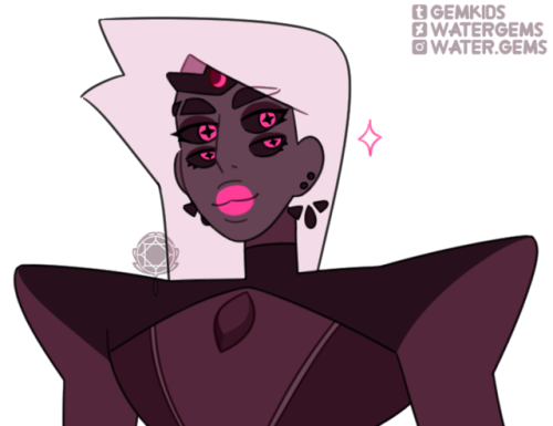 my art gemsona black diamond like splatoon squid eyes i think!