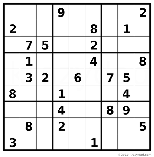 krazydad sudoku easy