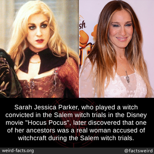 mindblowingfactz:Sarah Jessica Parker, who played a witch...