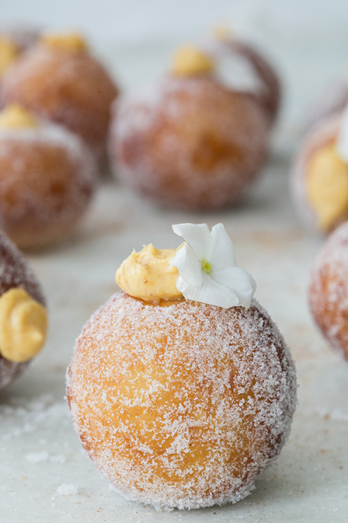 sweetoothgirl:HOMEMADE PUMPKIN FILLED DONUT HOLES