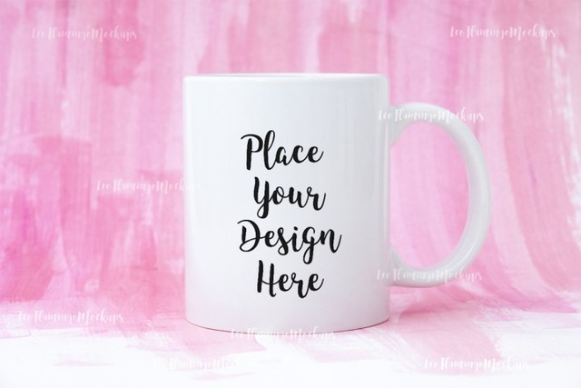 Download deSymbol — White Coffee mug mockup pink background PSD ...