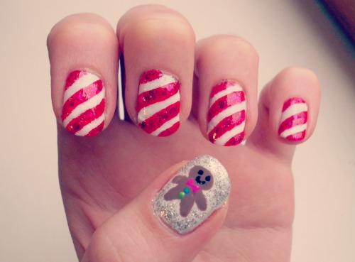 candy cane nails on Tumblr
