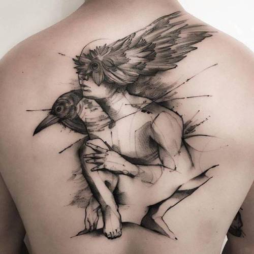 By Victor Montaghini, done in São Paulo. http://ttoo.co/p/25875 sketch work;victormontaghini;big;back;watercolor;facebook;twitter