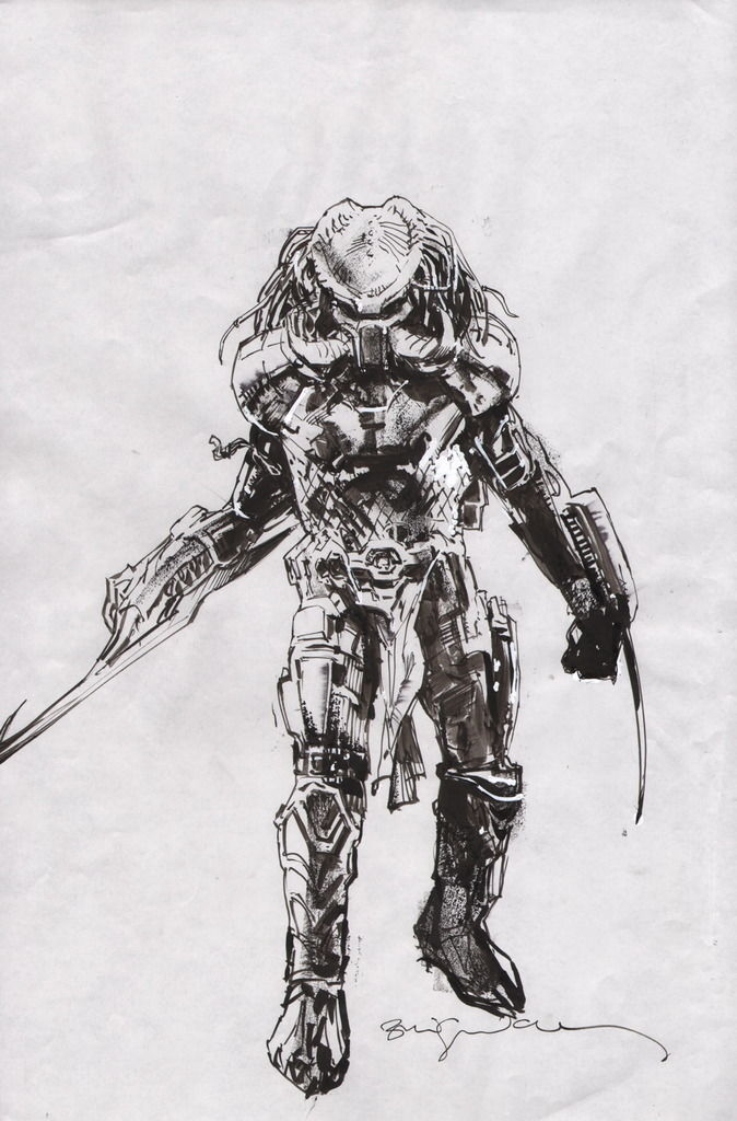 Fieldofshit Predator sketch by Bill Sienkiewicz