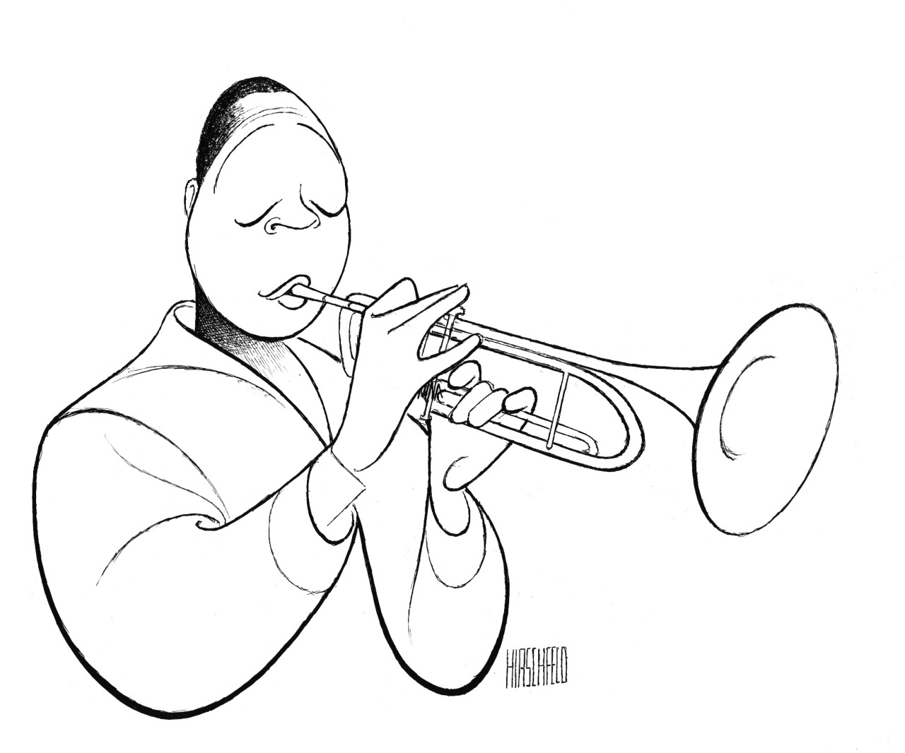 - Al Hirschfeld drawing of Wynton Marsalis courtesy...