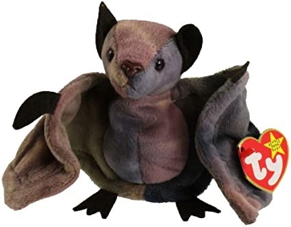 bat hugging stuffed animal