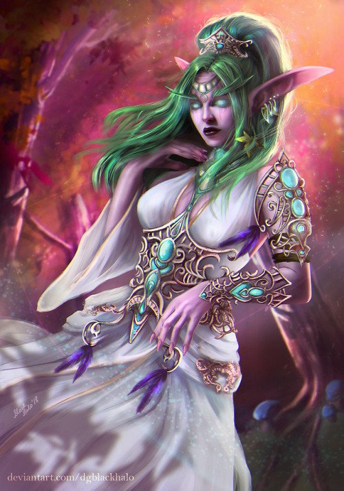 worldofwarcraftart:Tyrande Whisperwind - by Daria BlackHalo...