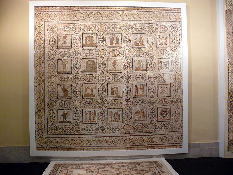 Complete Roman calendar Mosaic First half third...