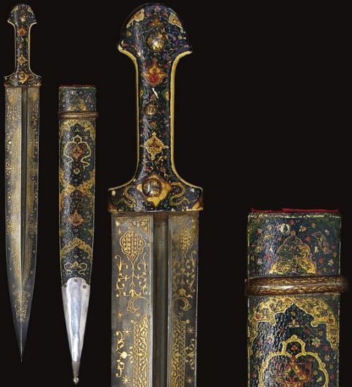 treasures-and-beauty:Persian / Caucasus qama (double edged...