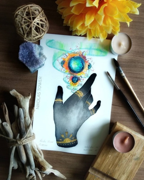 art illustration watercolor witchy magic