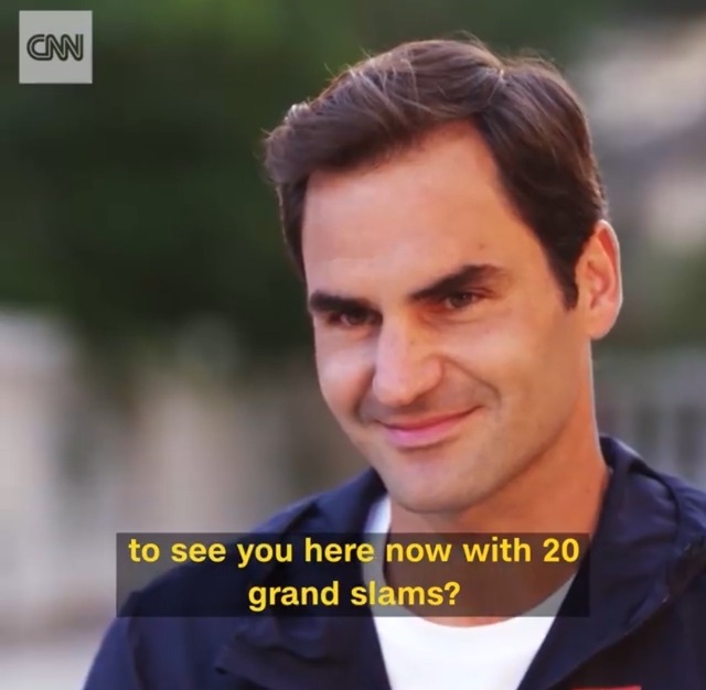 Roger Federer thinking of his former coach Peter...