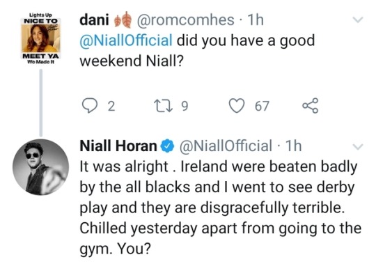 Niall's recent Twitter Activity - 10/21