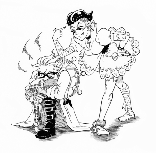 inktober sombra bride sombra junkrat junkenstein overwatch i like how this one came out