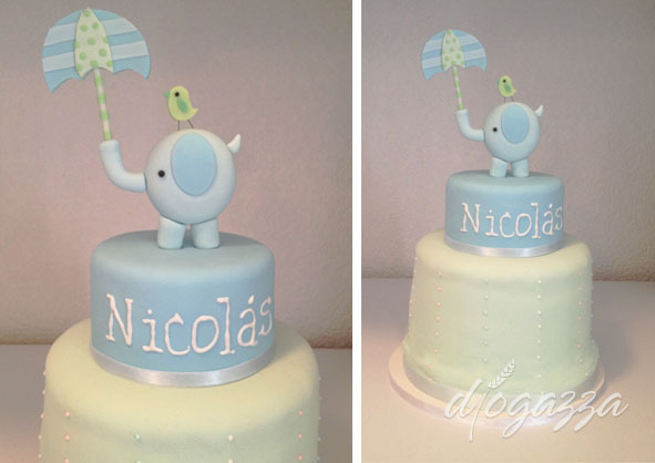 Dogazza Pastel Baby Shower Con Elefante Pidelo Para Nina