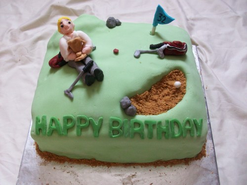 Golf Cake. The cake is a vanilla sponge filled with raspberry...