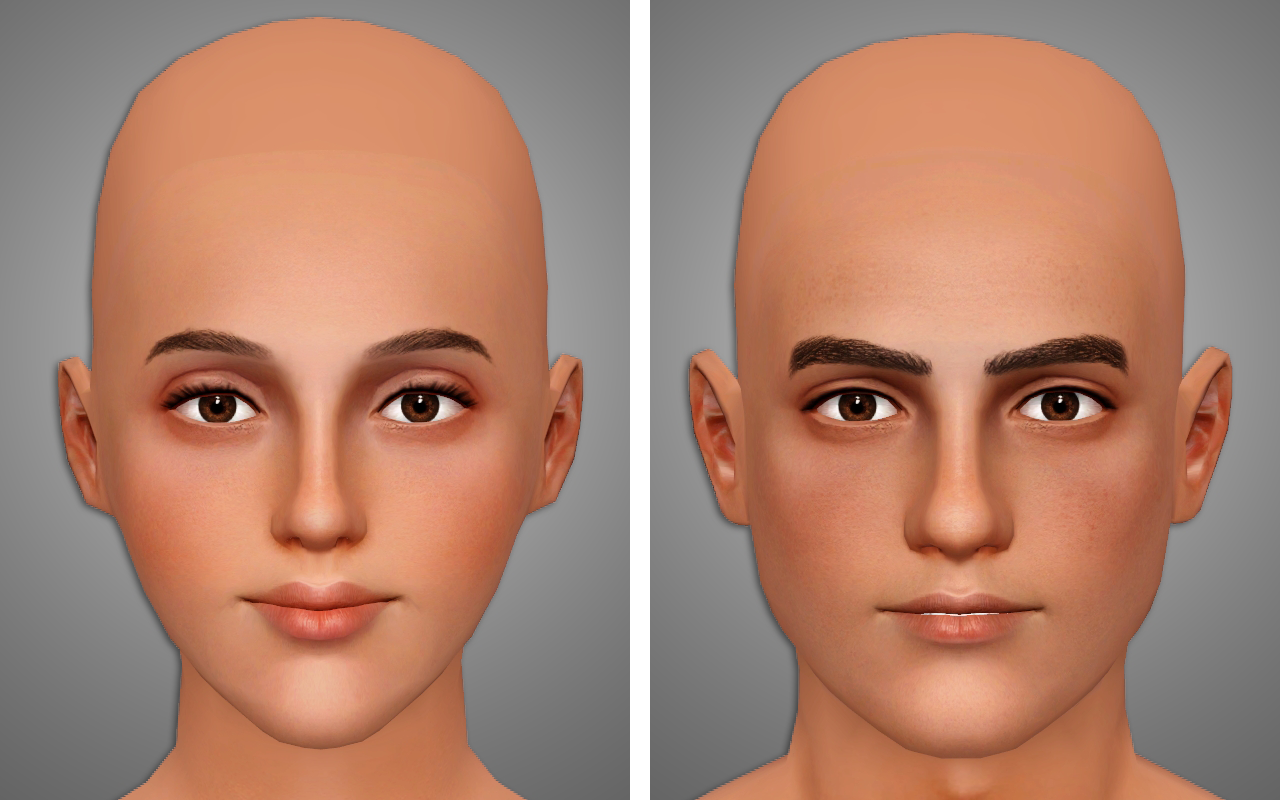 The sims 3 default skin replacement hairy