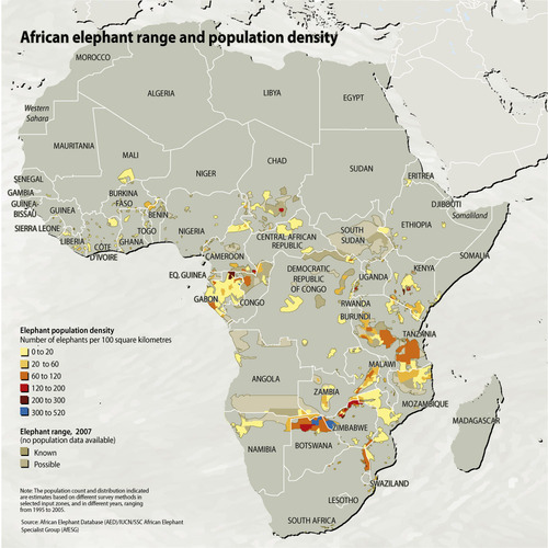 Range of the African Elephant. ... - Maps on the Web